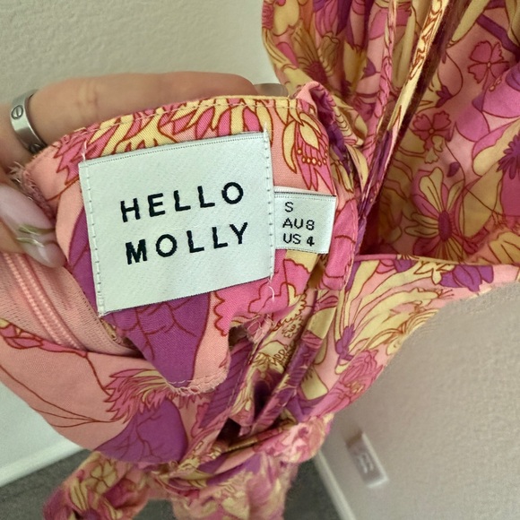 HELLO MOLLY Sunset Shadows Maxi Dress Purple floral size 4 resort summer - Picture 6 of 9
